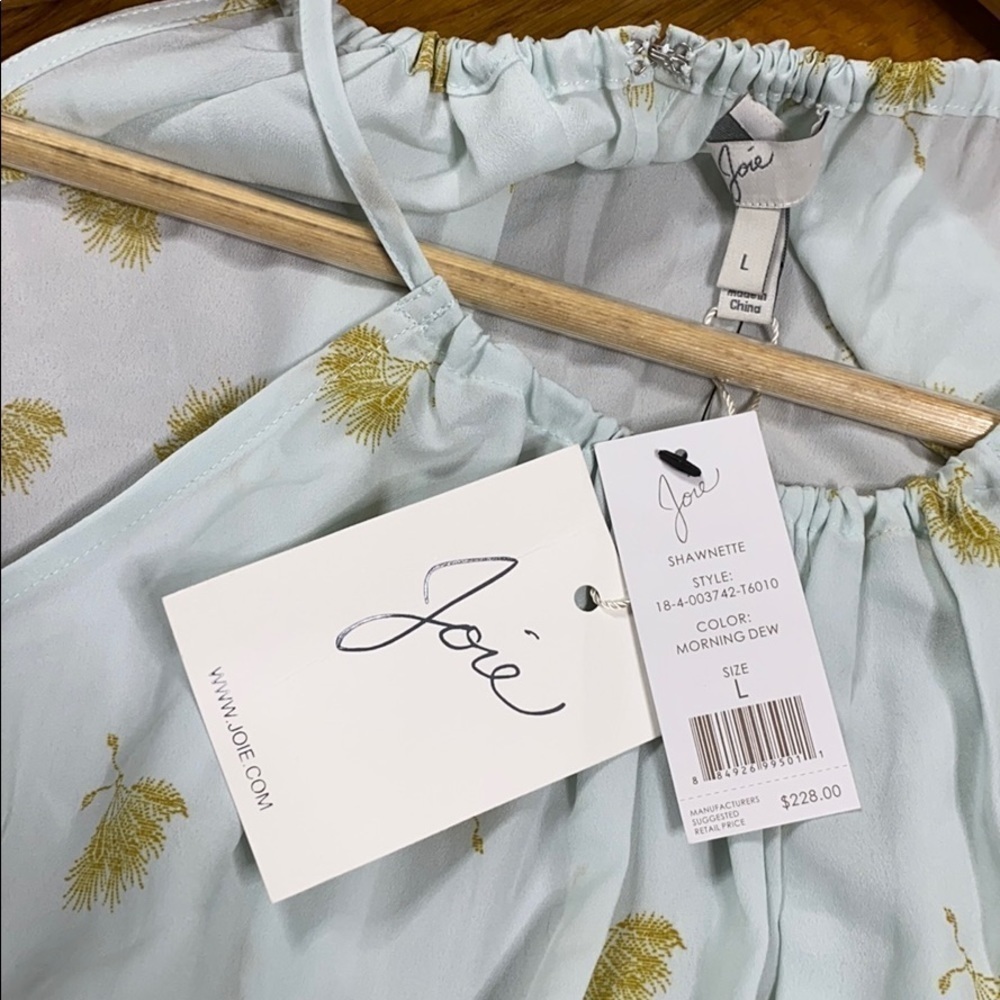 NWT Joie Light Blue Floral Sleeveless Blouse - Large - Picture 5 of 6